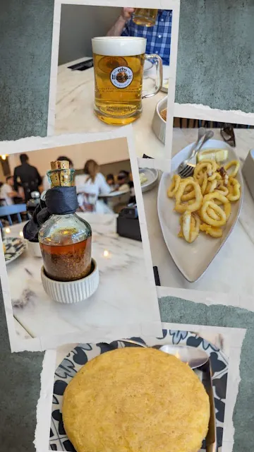 Collage of lunch dishes at Casa Novo Cervejaria in Aveiro