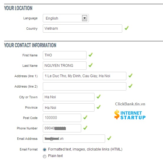Form dang ky ClickBank