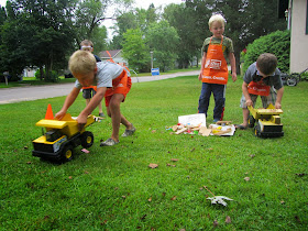 Construction Worker birthday party with several construction worker-themed games and decoration ideas {The Unlikely Homeschool}