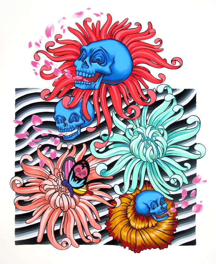 Skull Sleeve 22 x 30 Acryla Gouache This is a design I made for Quarto's 