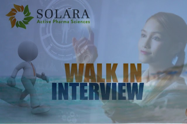 Solara Pharma | Walk-in for QC on 4 Jan 2020 | Pharma Jobs in Bangalore
