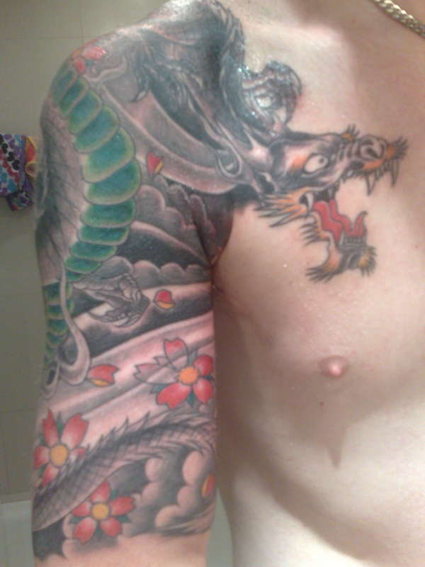 Half sleeve dragon tattoo TATTOO IDEAS