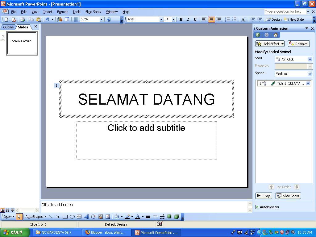 about phisich cara  membuat  animasi  dari powerpoint