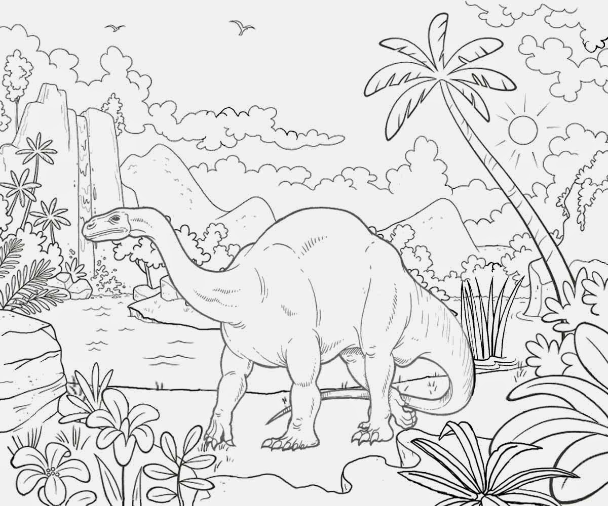 This Triassic scenery Plateosaurus dinosaur drawing for older kids to ...