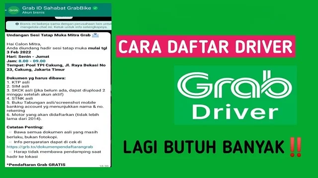 Cara Daftar Jadi Driver Grab