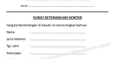 Contoh Surat Keterangan Sakit dari Dokter untuk Karyawan 