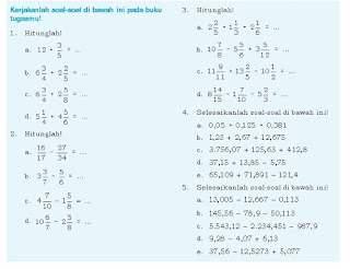 Contoh soal operasi hitung bilangan pecahan kelas 7 smp semester 1 lengkap