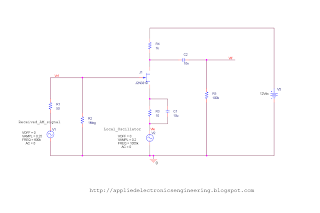 Schematics of Signal mixing using JFET in AM Receiver
