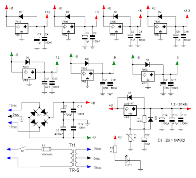 Fuente de alimentación para el Protoboard esquema.