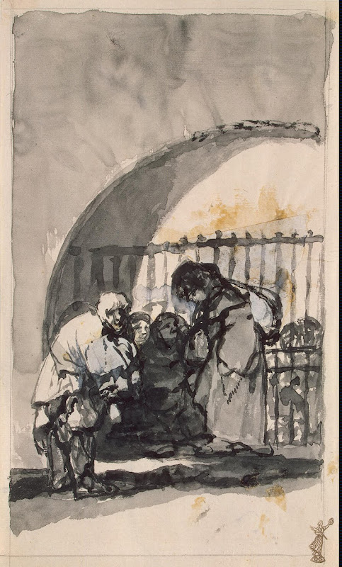 Paupers by Francisco Goya - Genre Drawings from Hermitage Museum