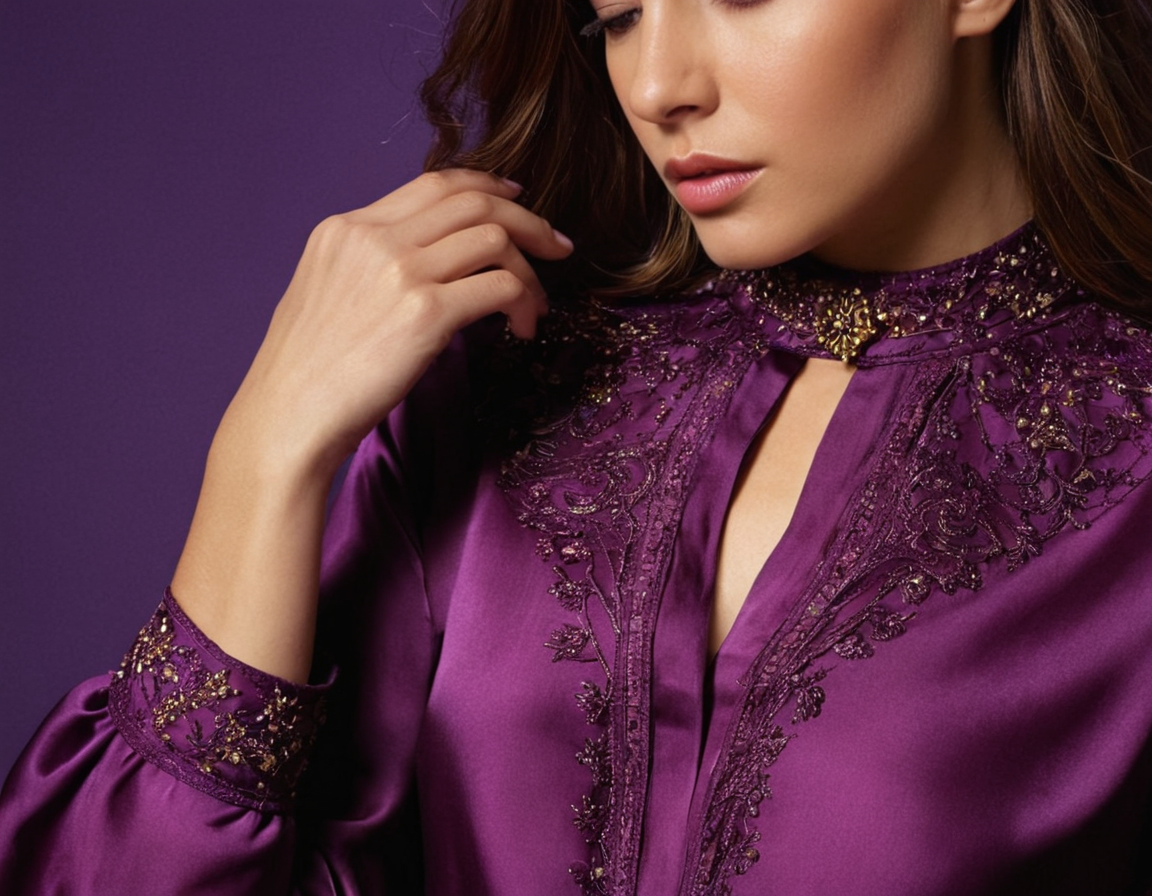 Purple Silk Blouse Design