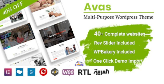 قالب Avas WordPress متعدد الوظائف منها التجارية والمجلات والتصميم والمتاجر للتحميل