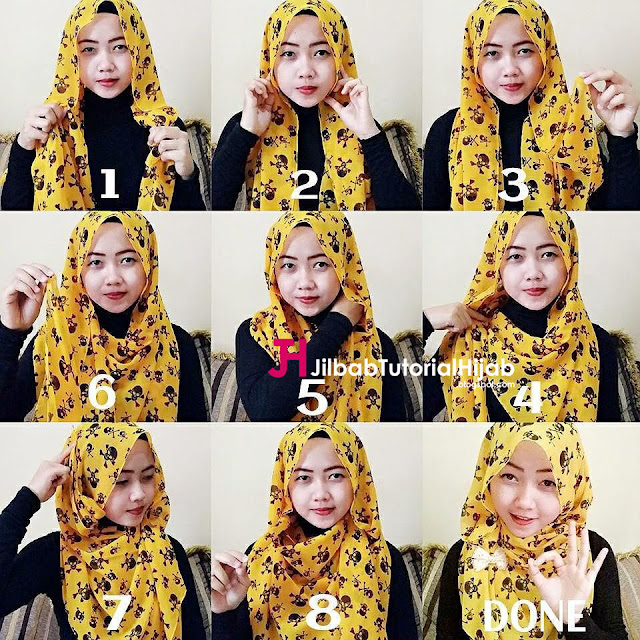 Tutorial Hijab Pashmina - cara memakai jilbab sederhana untuk sehari-hari model terbaru