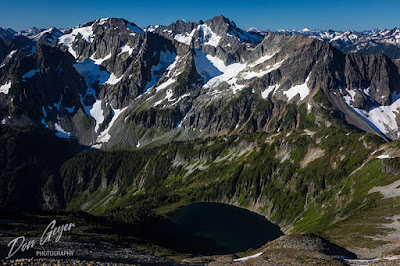 Doubtful Lake and North Cascades from Sahale High Camp in North Cascades National Park, Washington, USA.