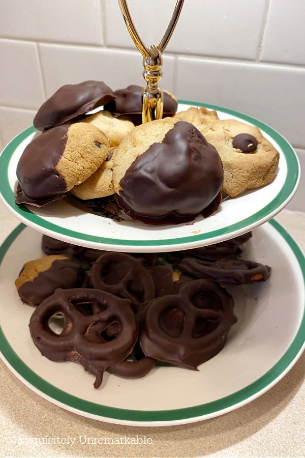 Chocolate Dipped Cookies and Pretzels