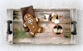 Pallet Wood Tray Copper Tone Decorated Christmas Bedroom Bliss-Ranch.com