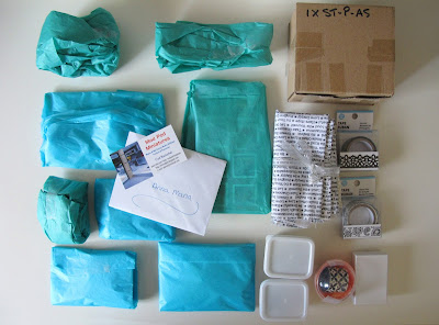 Selection of wrapped items laid out on a tabletop