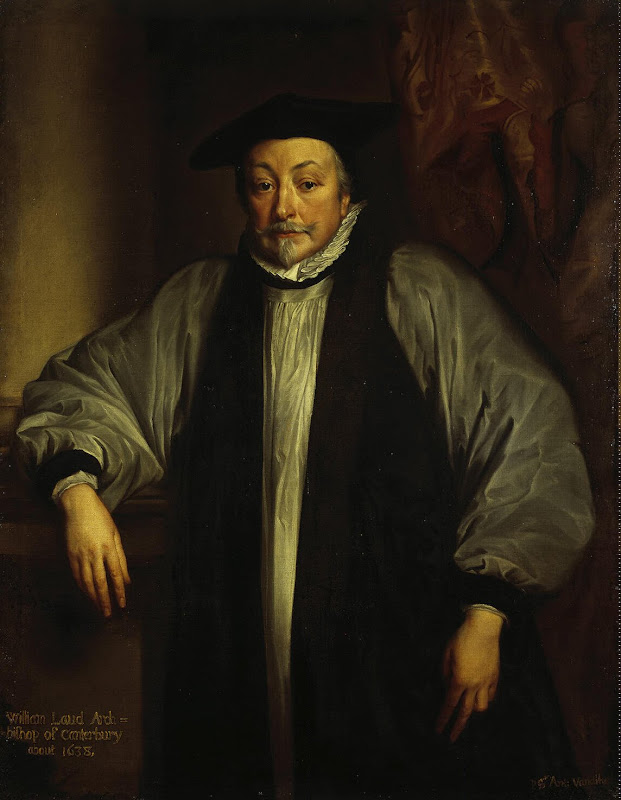 Portrait of William Laud, Archbishop of Canterbury by Anthony van Dyck - Portrait Paintings from Hermitage Museum
