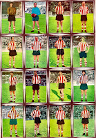 ATLÉTICO DE BILBAO. Temporada 1964-65. Colección de cromos CAMPEONATO DE LIGA 1964-1965, Ediciones Disgra. 1. José Ángel IRIBAR. 2. Javier ECHEVARRÍA. 3. José María ORÚE. 4. Jesús ARANGUREN. 5. Manuel González ETURA. 6. Juan Ignacio MELTZER. 7. Luis María KOLDO AGUIRRE. 8. Pedro María ITURRIAGA. 9. Luis María ECHEBERRÍA. 10. José María ARGOITIA. 11. Eneko ARIETA I. 12. Fernando Trío NANDO YOSU. 13. Antón ARIETA II. 14. José Luis ARTECHE. 15. Fidel URIARTE. 16. Nicolás MENCHACA.