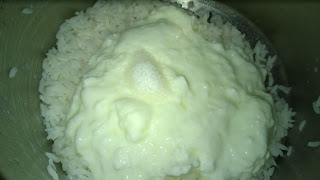 cooked rice,curd & salt