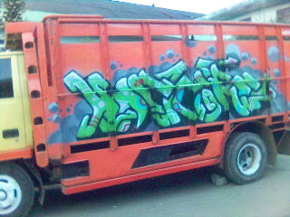 Graffiti Alphabet Tagging in Truck