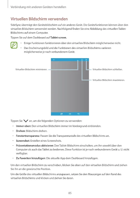 Bedienungsanleitung Handbuch Benutzerhandbuch Samsung Galaxy Tab A SM-T550 SM-P550 Tablet