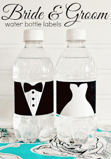 Groom and Bride Free Printable Bottle Labels. 