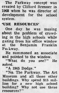 about the founding idea for Philadelphia's School Without Walls, Parkway High 