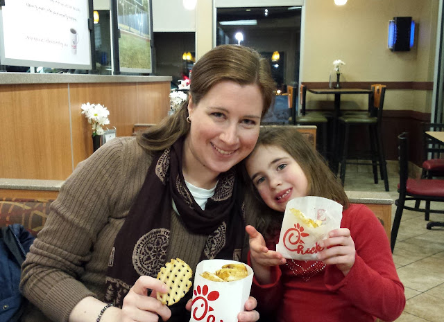 Eating supper at Chick-fil-A!