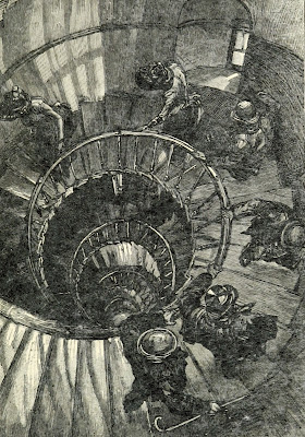 The Monument staircase from above from History of the Monument by C Welch (1893)