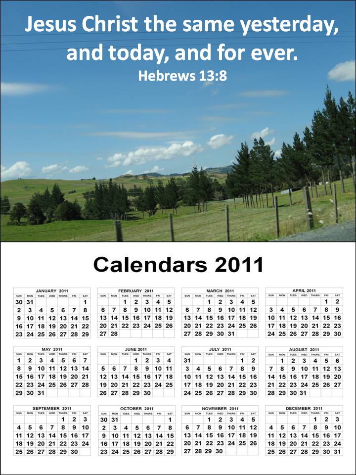 2011 Calendar A4 Printable. Free Christian 2011 Calendar