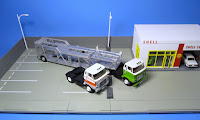 Tomica Limited Vintage NEO LV-N89a Hino HE366 Car Transporter(feat. Antico ASZ022 Vehicle Transport Trailer