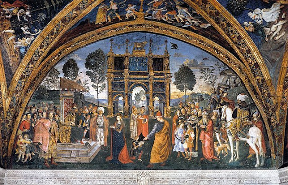 fresco de Pinturicchio, en la Sala dei Santi de los Apartamentos Borgia.