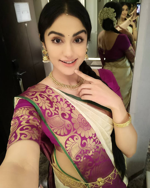 Pretty Adah Sharma Saree Image Latest