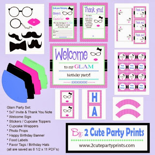 Glam Quinceanera Party Free Printable Kit.