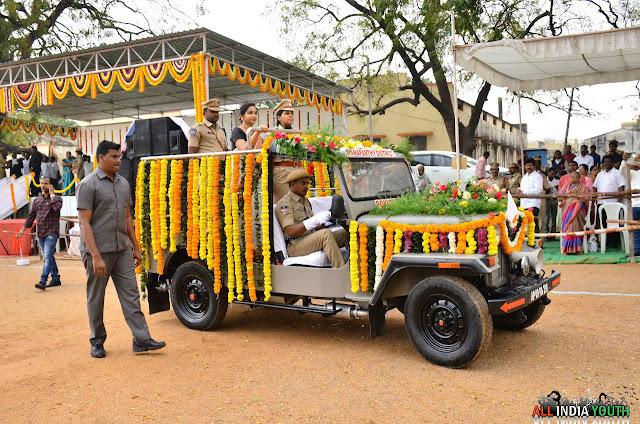 Wanaparthy collector Sri Swetha Mohanty on a government vehicle 