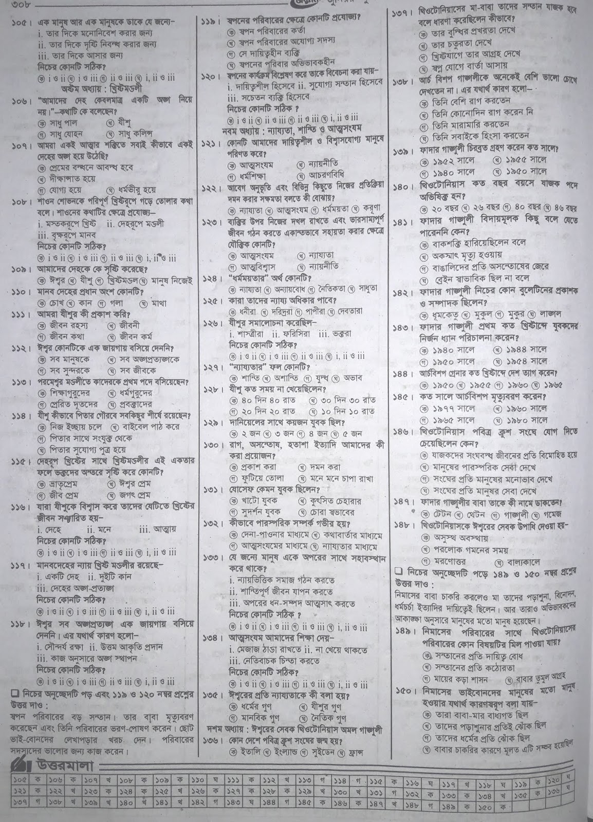 jsc Khristodhormo and Moral Education suggestion, exam question paper, model question, mcq question, question pattern, preparation for dhaka board, all boards