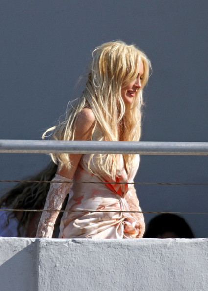 lindsay lohan miami photo shoot. Lindsay Lohan at a rooftop