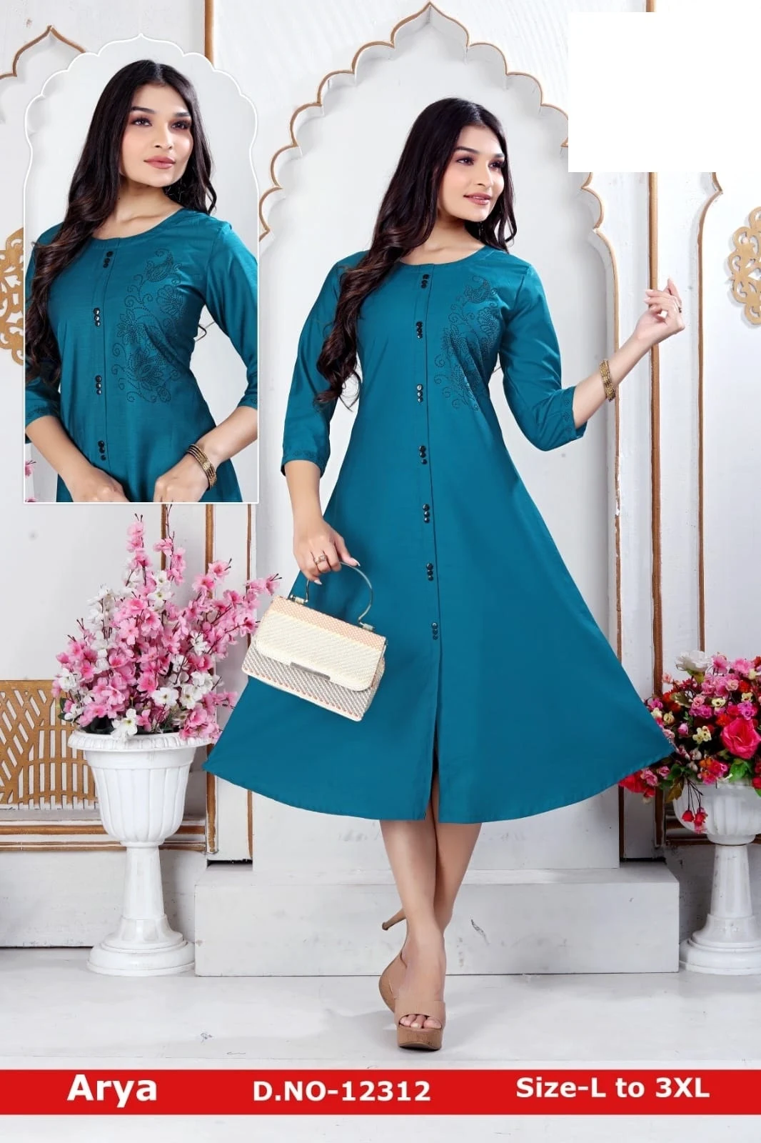 Arya-A Zoya Rayon Anarkali Kurtis