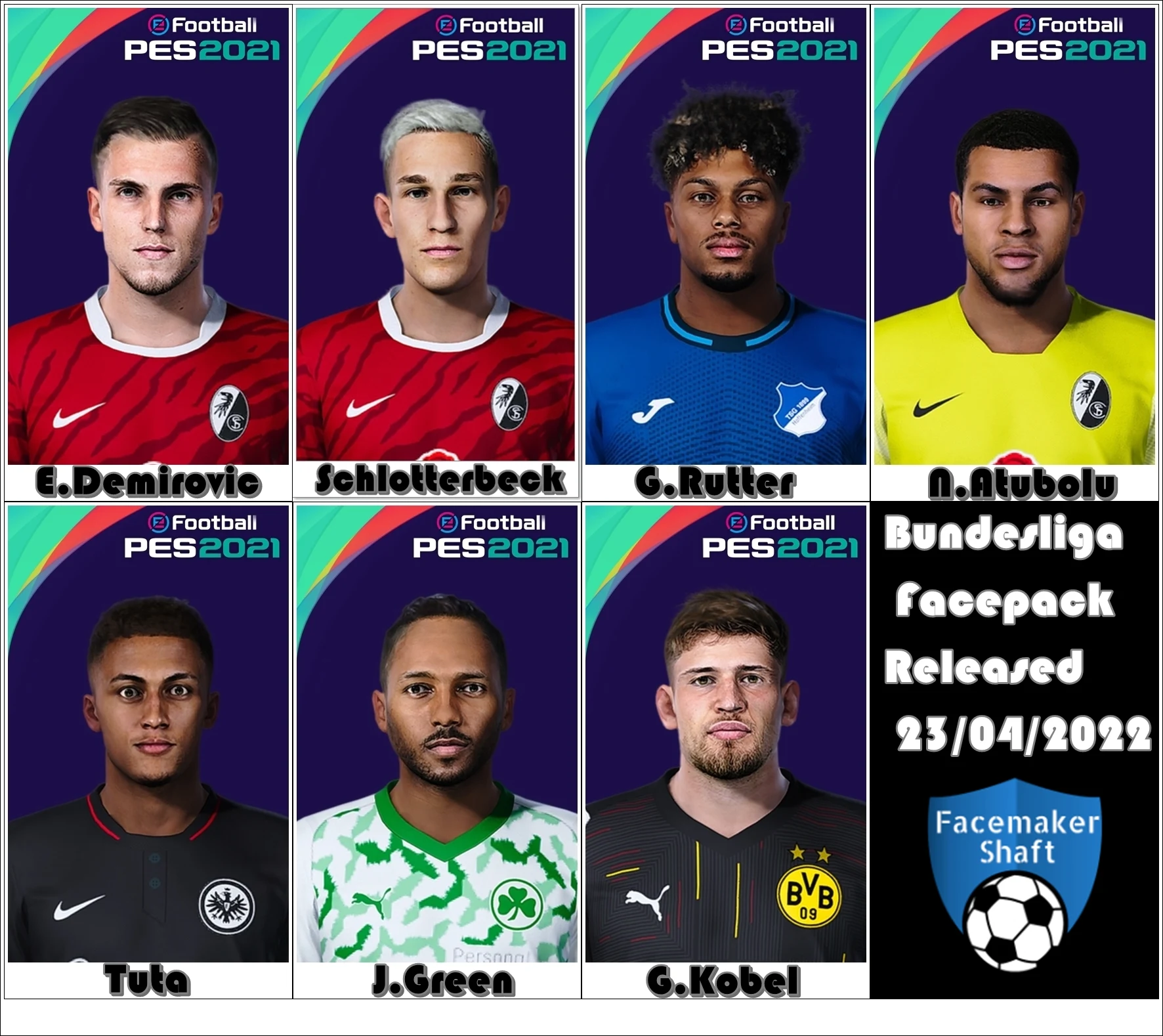 eFootball PES 2021 Bundsliga Facepack by Shafata