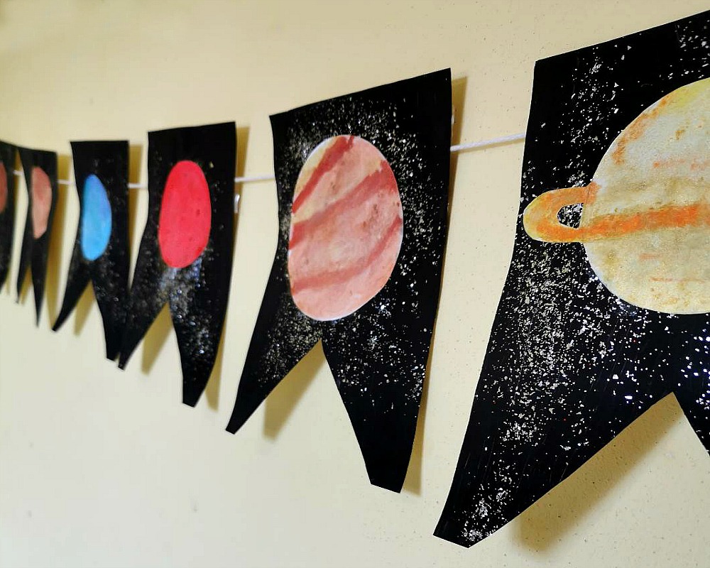 Watercolour Planet Banner - Kids Craft