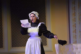 IN REVIEW: soprano CLAIRE GRIFFIN as Adele in UNCG Opera Theatre's October 2019 production of Johann Strauss II's DIE FLEDERMAUS [Photograph © by Amber-Rose Romero, Tamara Beliy, & UNCG Opera Theatre]