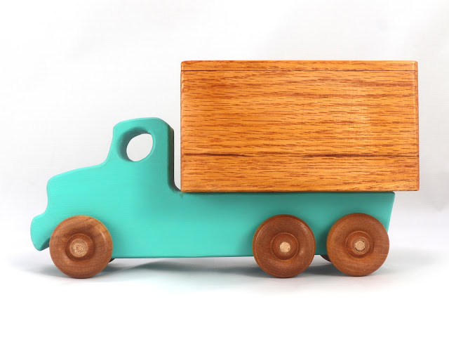 Handmade Wooden Toy Truck, Movinq Van/Box Truck From Quick N Easy 5 Truck Fleet
