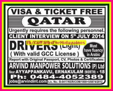 Qatar Job Recruitment - Visa & Ticket Free