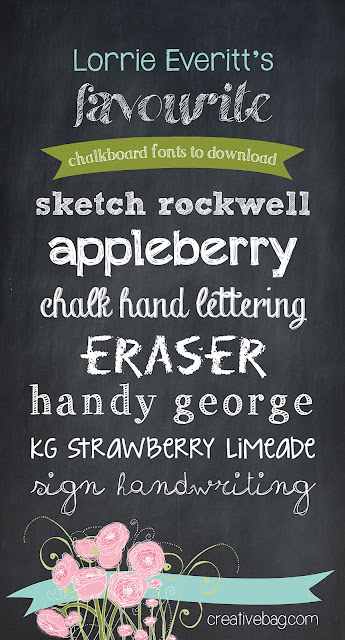 Creative Bag's blogger Lorrie Everitt shares her favourite chalkboard fonts to download for free