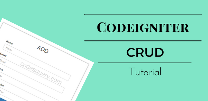 CRUD Application with CodeIgniter and Bootstrap - Part 1