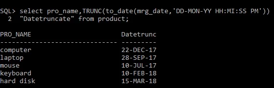Use of TRUNC function