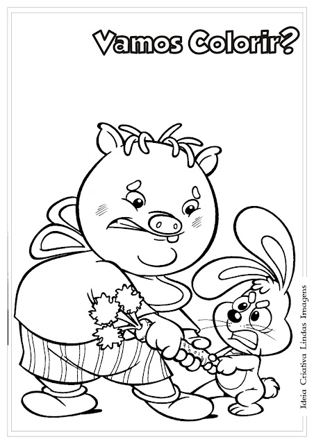 Desenho do Sítio do Picapau Amarelo, Dia do Livro Infantil para colorir