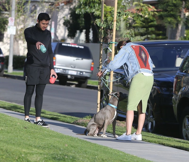 Liv Lo Clicked Outside with Her Dog in West Hollywood 3 Apr -2020