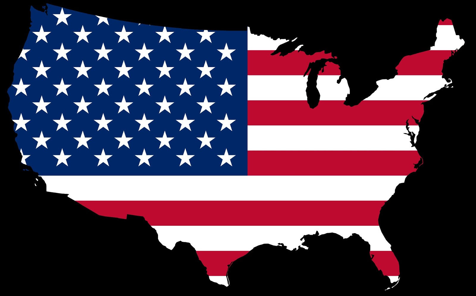 American Flag USA Map